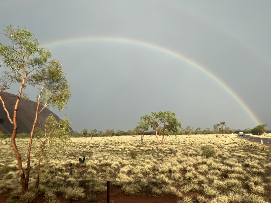 Uluru post-storm rainbow